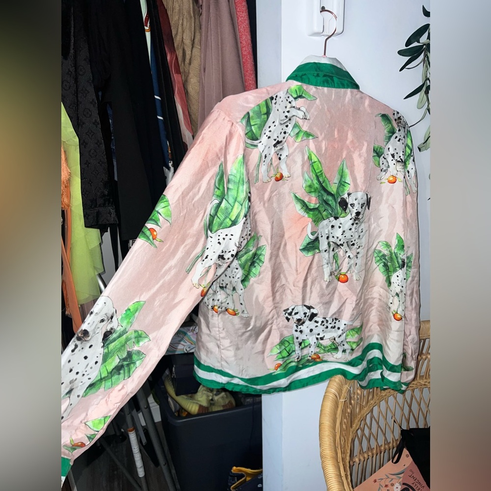 EU 40 CASABLANCA DALMATIAN SILK SHIRT